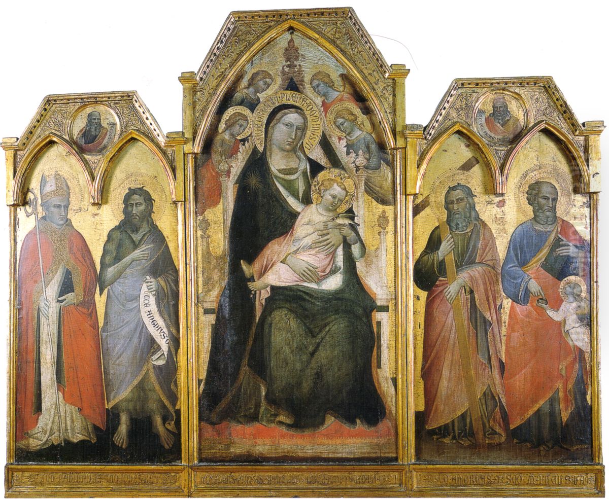 Trittico della Madonna in trono e santi Oil Painting by Spinello Aretino