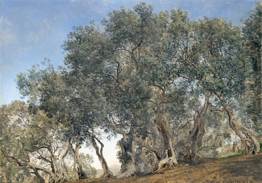 Olivlund vid Tivoli Oil Painting by Janus Andreas Bartholin La Cour