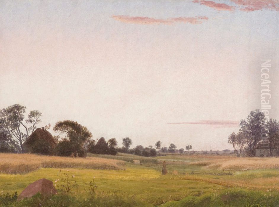 Zealandish Landscape, evening Oil Painting by Vilhelm Kyhn