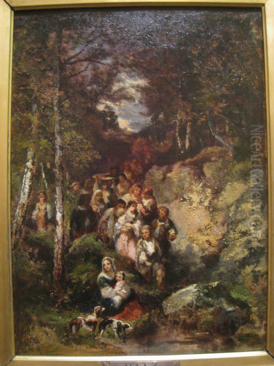 The Descent of the Bohemians (La Descente des Bohemiens) Oil Painting by Narcisse Virgilio Diaz