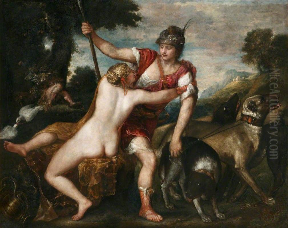 Venus and Adonis Oil Painting by Titian