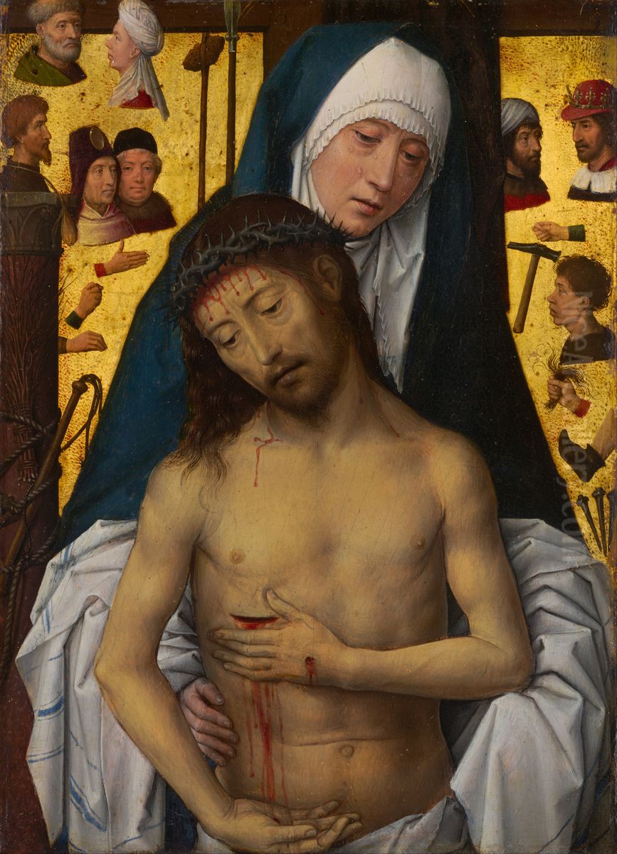 De maagd Maria toont de Man van Smarten Oil Painting by (manner of) Memling, Hans