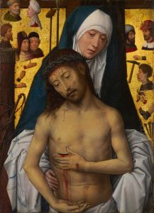 De maagd Maria toont de Man van Smarten