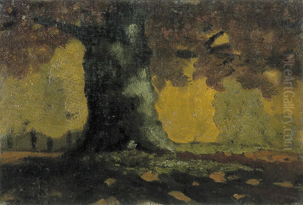 Tree Oil Painting by Theo van Doesburg