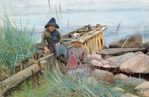 Smapiger ved stranden. Hornbaek