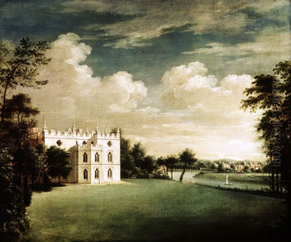 Strawberry Hill, Twickenham, from the South Oil Painting by Johann Heinrich Muntz