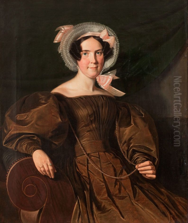 Portraet af Sophie Marie Bang f. Dahlerup Oil Painting by David Monies