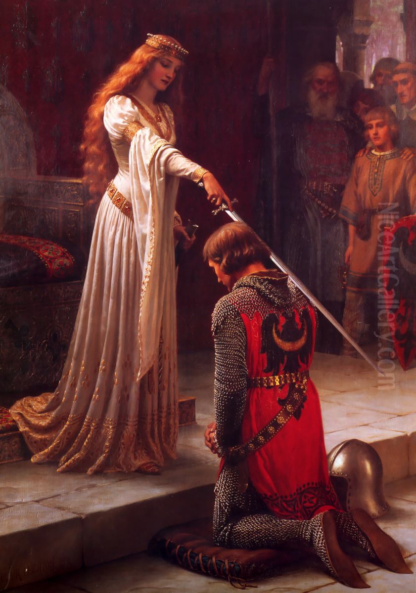 La Vestizione Oil Painting by Edmund Leighton