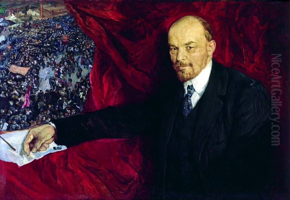 Lenin and manifistation Oil Painting by Isaak Brodsky