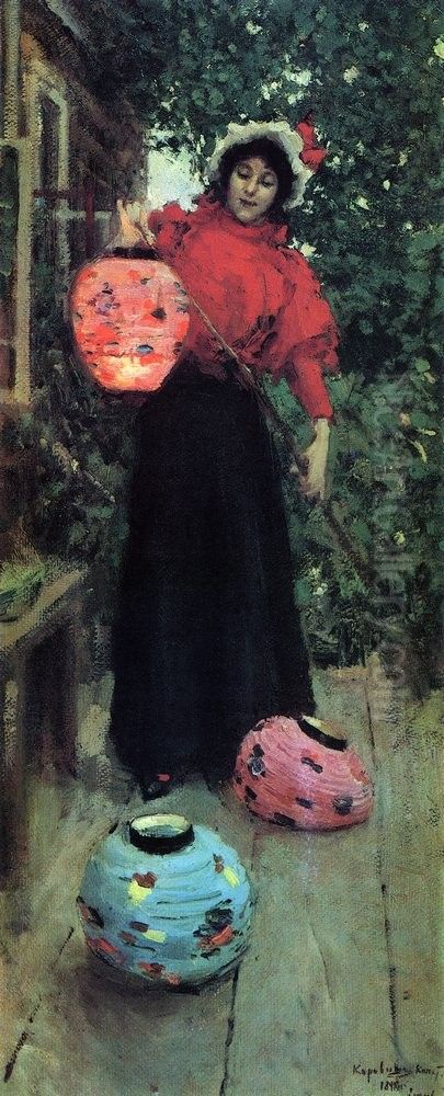 Paper Lanterns Oil Painting by Konstantin Alexeyevich Korovin
