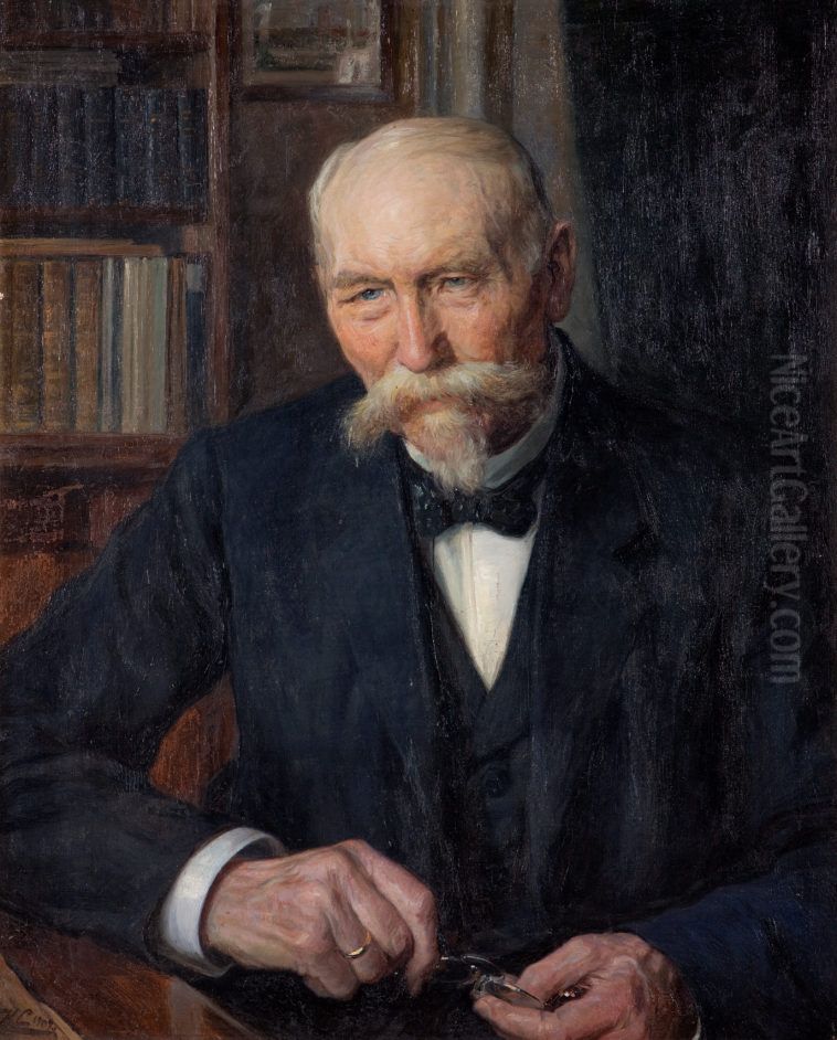 Portrait of founding physicist Kiaer Oil Painting by Knud Larsen