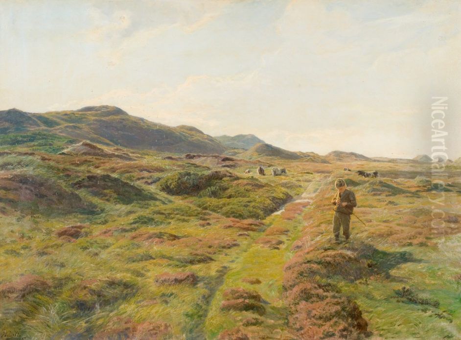 Inden for klitterne, Svinklov Oil Painting by Knud Larsen