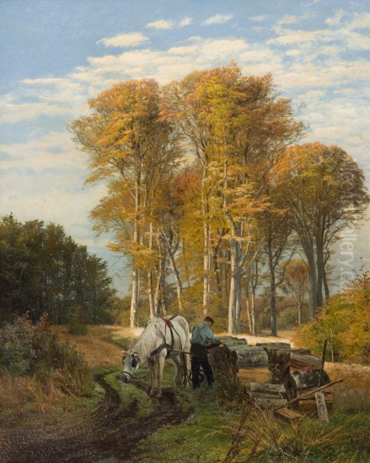 Borrevejle skov Oil Painting by Thorvald Niss