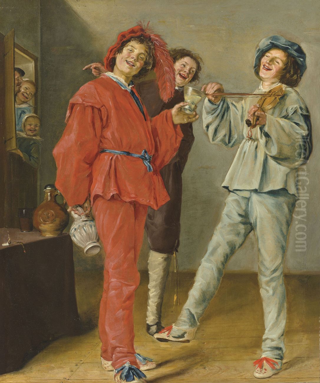 Company playing music and drinking in an interior Oil Painting by Judith Leyster