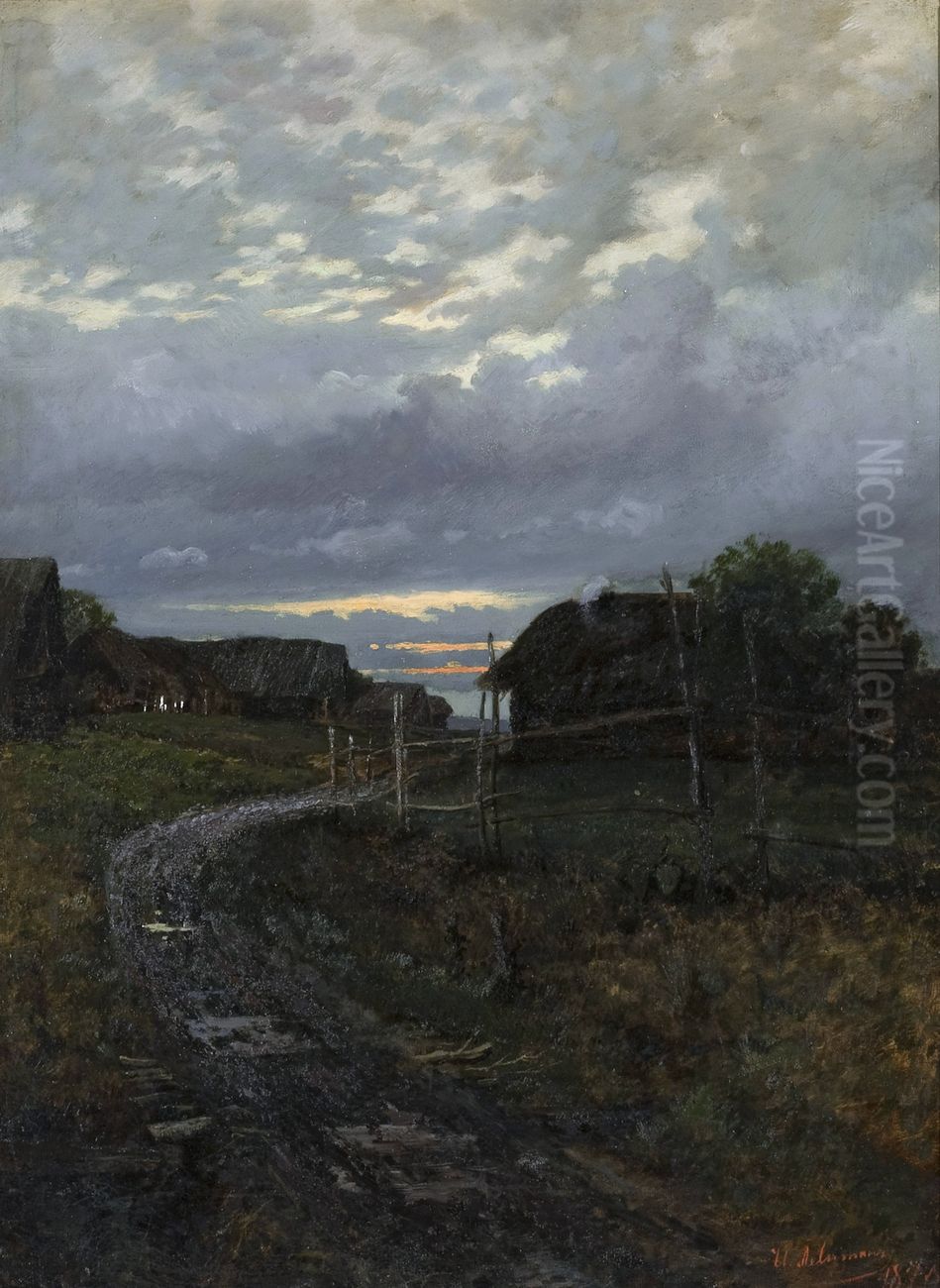 <<Vecer>> Oil Painting by Isaac Levitan