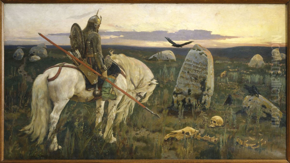 Le Chevalier a la Croisee des Chemins Oil Painting by Viktor Vasnetsov