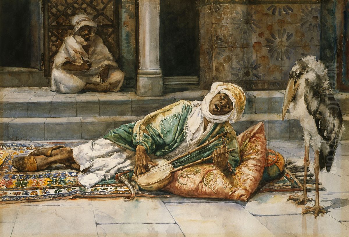 Eastern scene with a marabout. Oil Painting by Waclaw Pawliszak