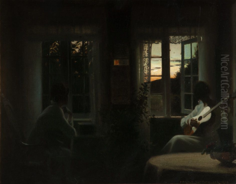 Skumring Oil Painting by Harald Slott-Moller
