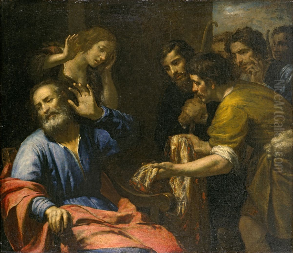 Joseph's Coat Brought to Jacob Oil Painting by Domenico Fiasella