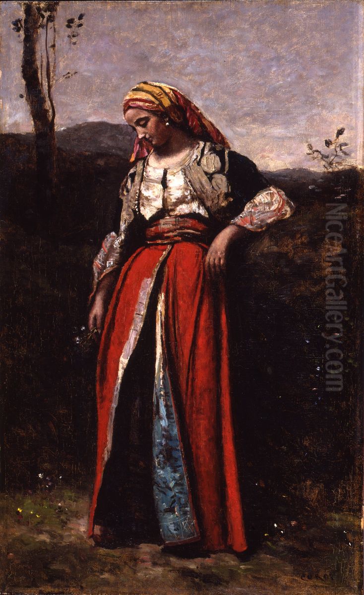 Orientale reveuse Oil Painting by Jean-Baptiste Camille Corot