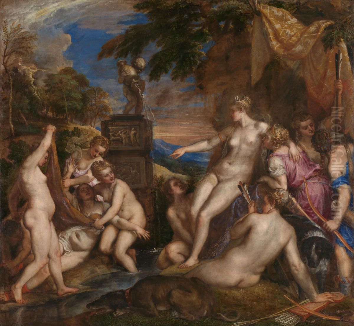 Diana and Callisto Oil Painting by Titian