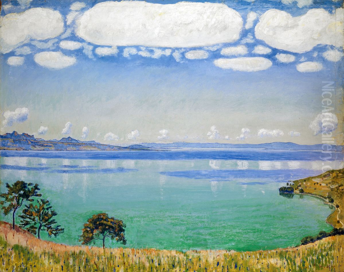 Lake Geneva as seen from Chexbres Oil Painting by Ferdinand Hodler