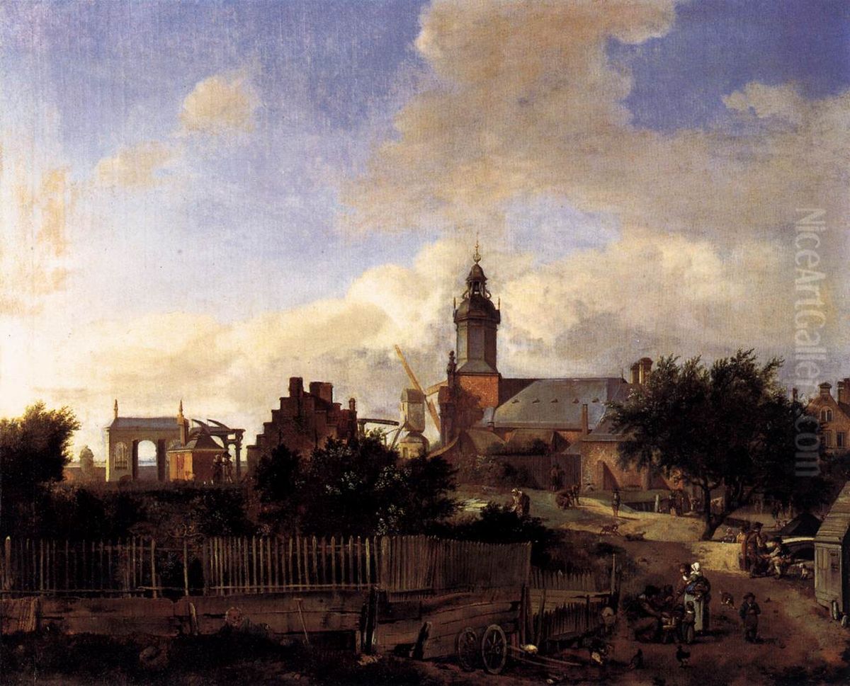Amsterdam: bulwark and Haarlem gate Oil Painting by Jan Van Der Heyden