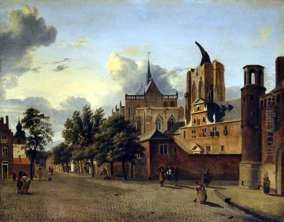 A Street Scene in Cologne Oil Painting by Jan Van Der Heyden