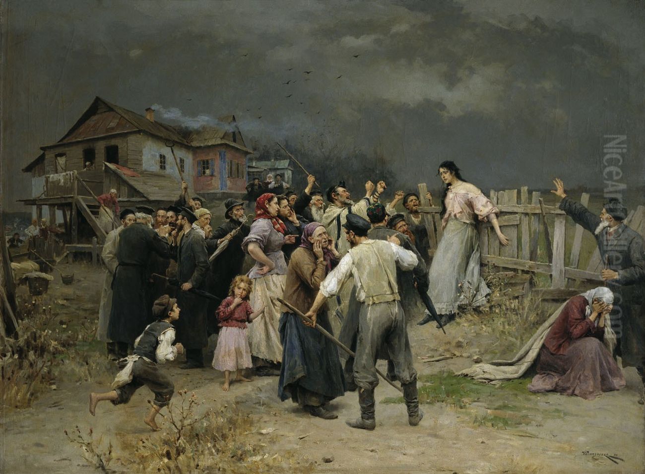Victim of Fanaticism Oil Painting by Mykola Pymonenko