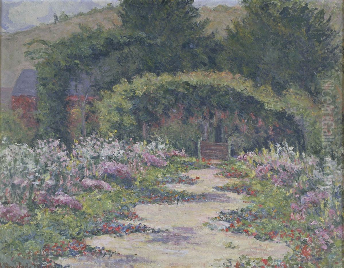 Le jardin et la maison de Claude Monet a Giverny Oil Painting by Blanche Hoschede Monet