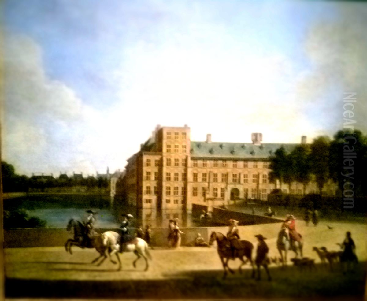 View of the Binnenhof in the Hague Oil Painting by Gerrit Adriaenszoon Berckheyde