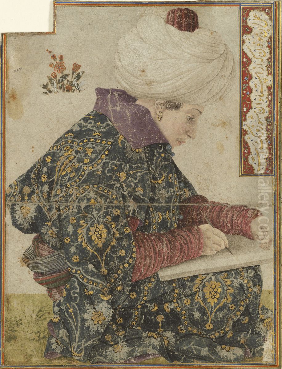 Seated Scribe Oil Painting by Gentile Bellini