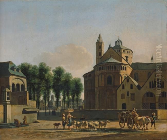 Church of the Holy Apostles, Cologne Oil Painting by Gerrit Adriaenszoon Berckheyde