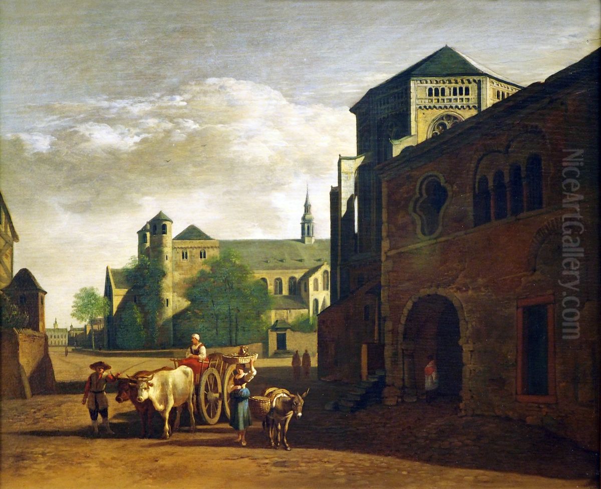 St. Pantaleon en St. Gereon at Cologne Oil Painting by Gerrit Adriaenszoon Berckheyde