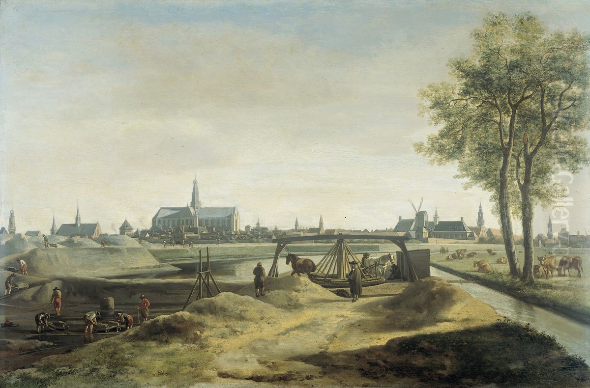 New Fortifications for Haarlem Oil Painting by Gerrit Adriaenszoon Berckheyde