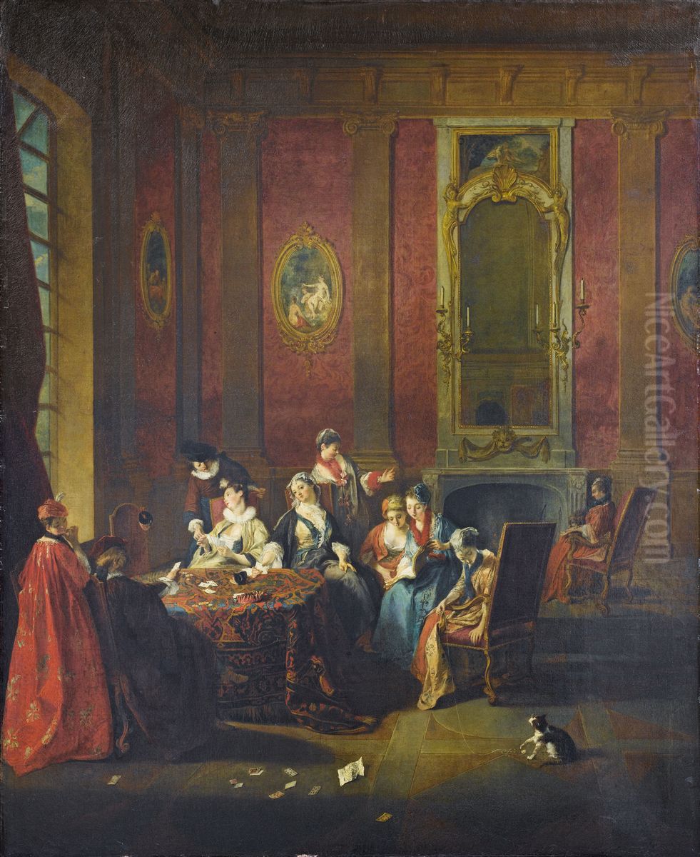 The Pleasures of Winter Oil Painting by Nicolas Lancret