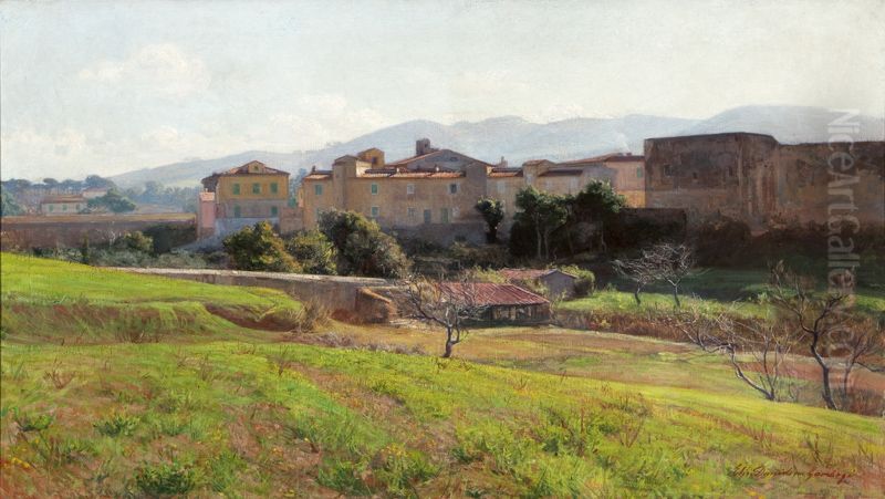 Antignano Oil Painting by Elin Danielson-Gambogi