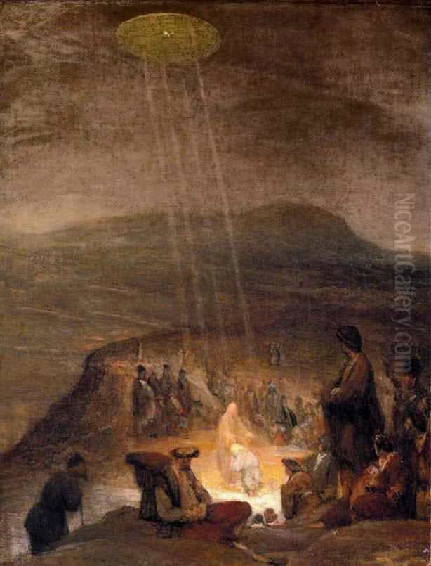 De doop van Christus Oil Painting by Arent de Gelder
