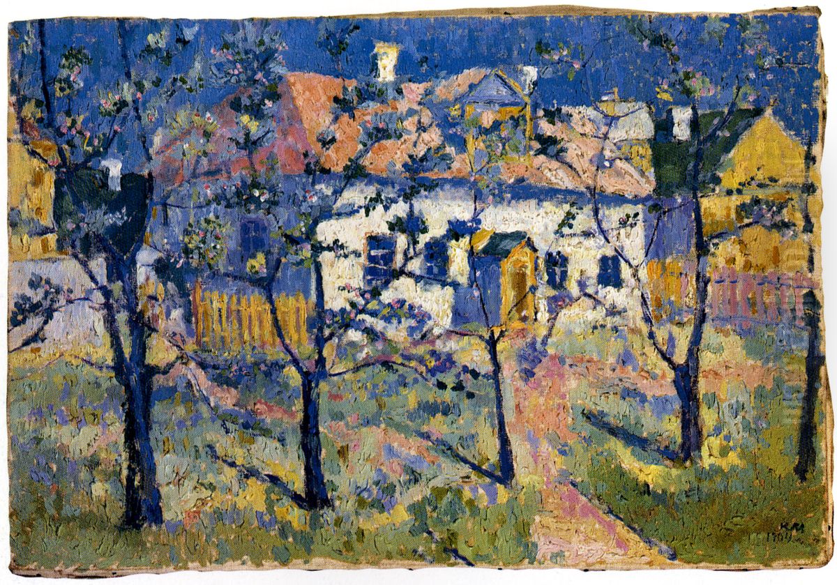 Garden in Blossom Oil Painting by Kasimir Sevrinovitch Malevich