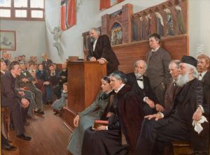 A lecture in Dagmarssalen, Askov University 1903
