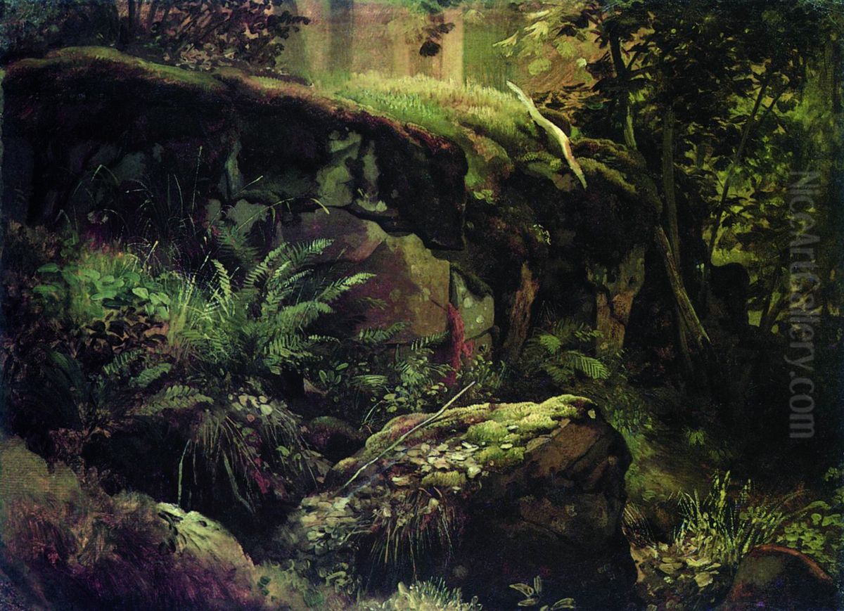 <<Kamni v lesu. Valaam>> Oil Painting by Ivan Shishkin