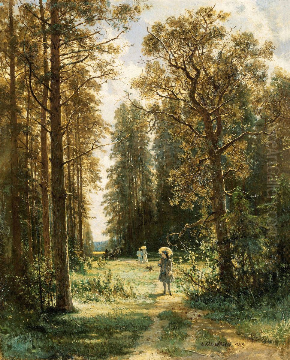 The Path in the Forest Oil Painting by Ivan Shishkin
