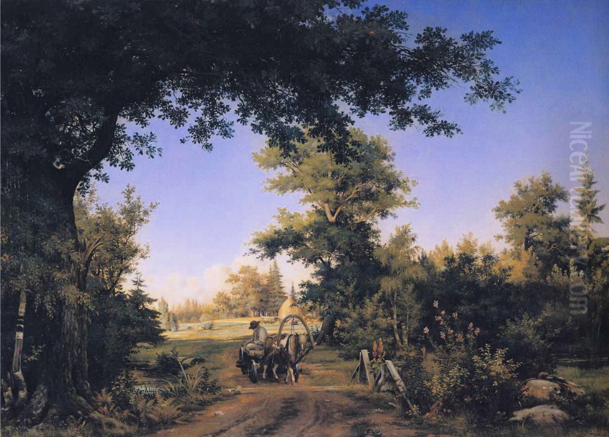 <<Vid v okrestnostah Peterburga>> Oil Painting by Ivan Shishkin