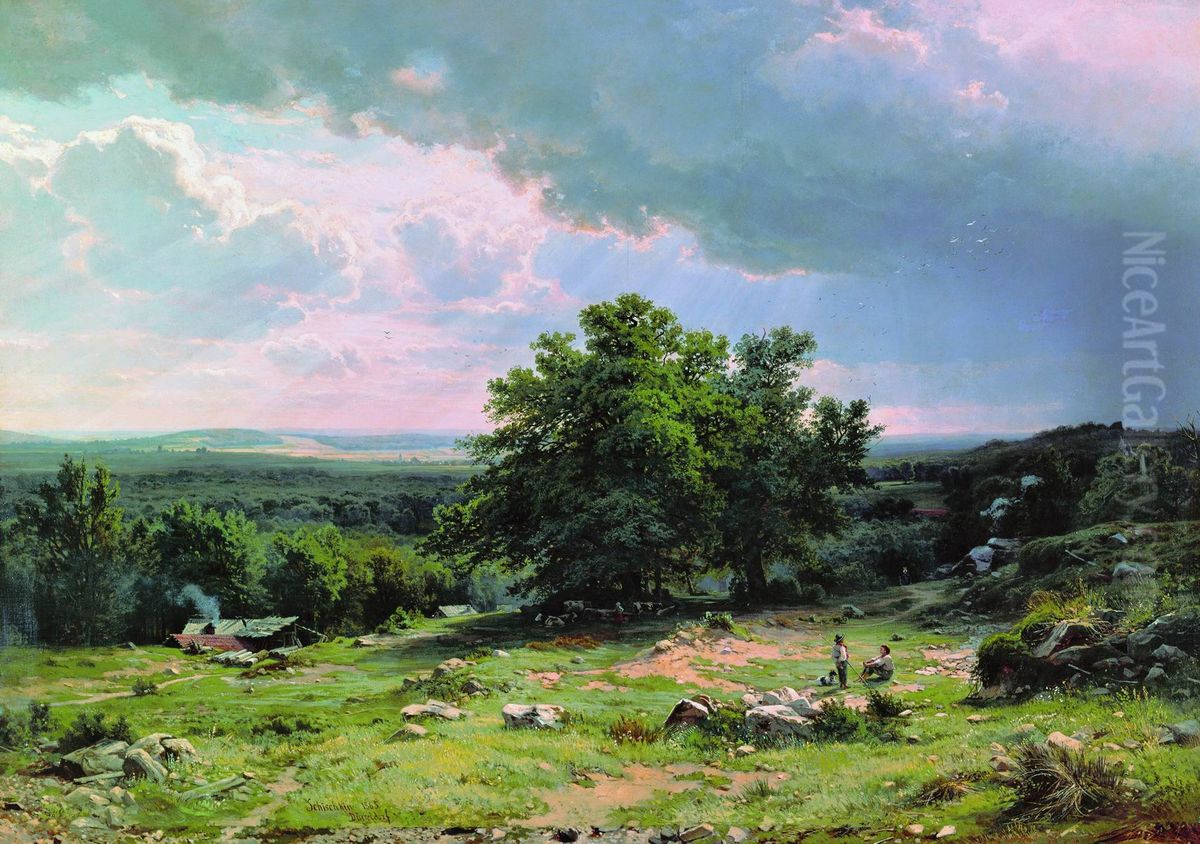 View near Dusseldorf Oil Painting by Ivan Shishkin