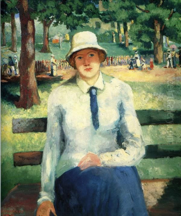 Young Unemployed Girl (Redheaded Girl) Oil Painting by Kasimir Sevrinovitch Malevich