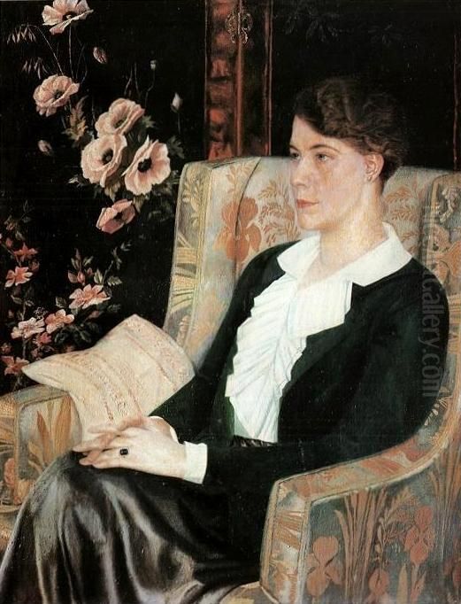 Portrait of Yevdokia Glebova Oil Painting by Pavel Filonov