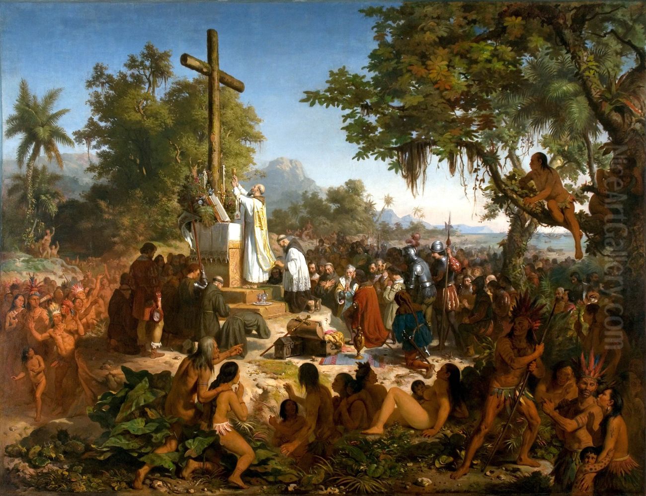 The First Mass in Brazil Oil Painting by Victor Meirelles
