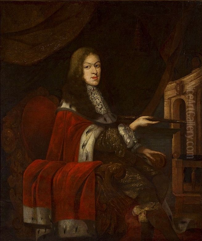 Portrait of George William Piast (1660-1675), Duke of Legnica and Brzeg Oil Painting by Benjamin Block
