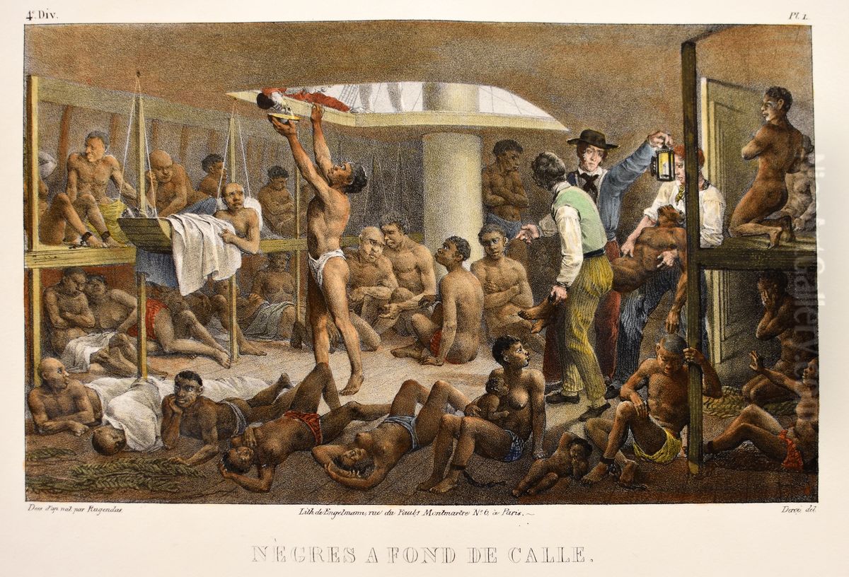 Negres a fond de calle Oil Painting by Johann Moritz Rugendas