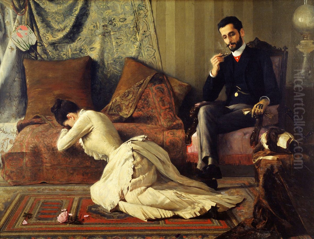 Arrufos Oil Painting by Belmiro de Almeida